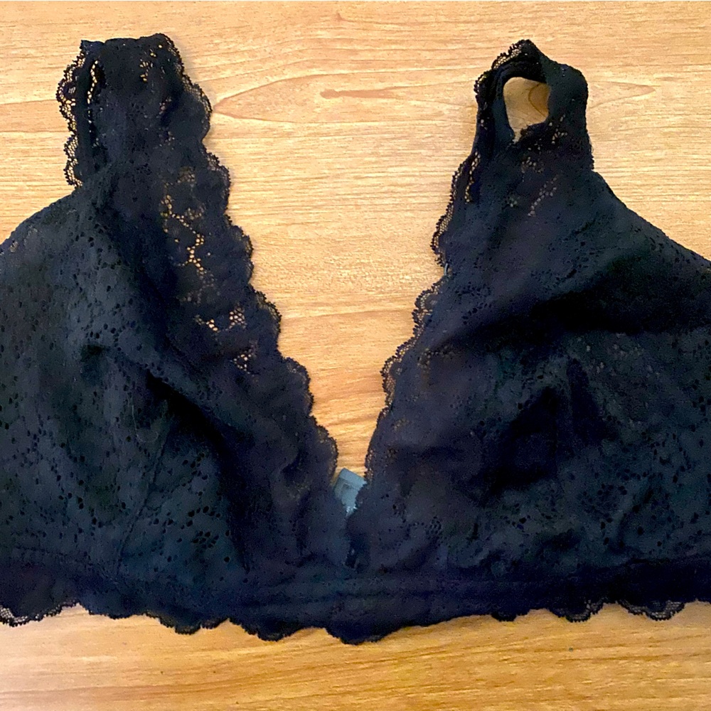 Black lace H&M bralette XL